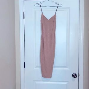 Windsor Midi Length baby pink dress | size: S | color: baby pink